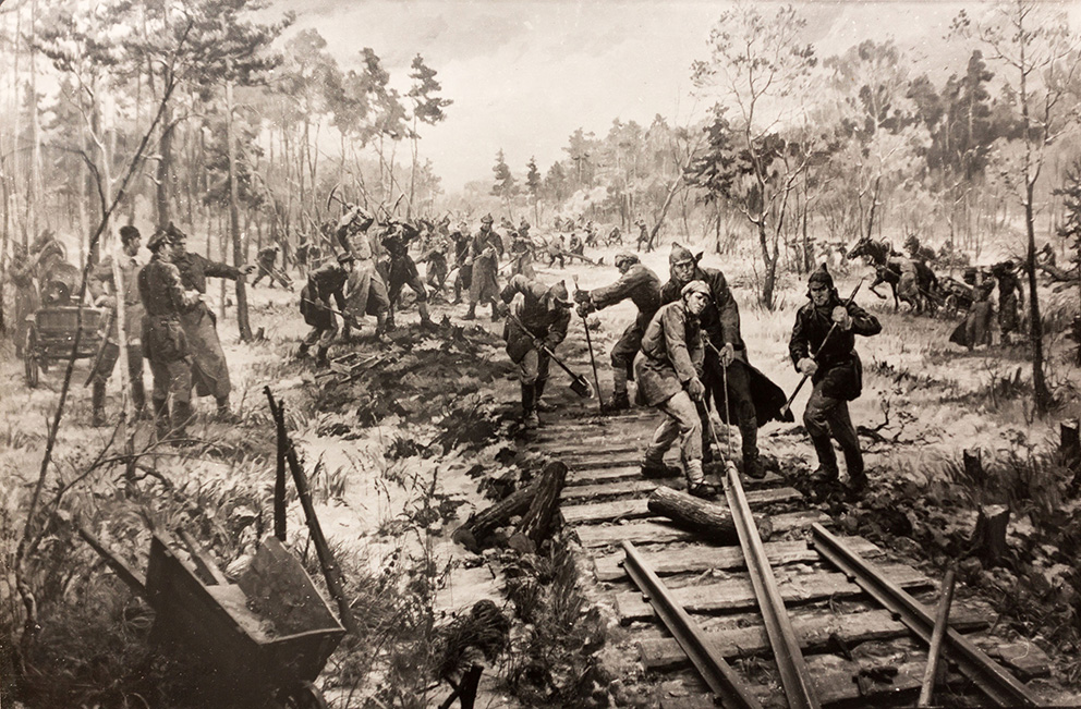 Діорама «Будівництво Боярської залізниці». 1980